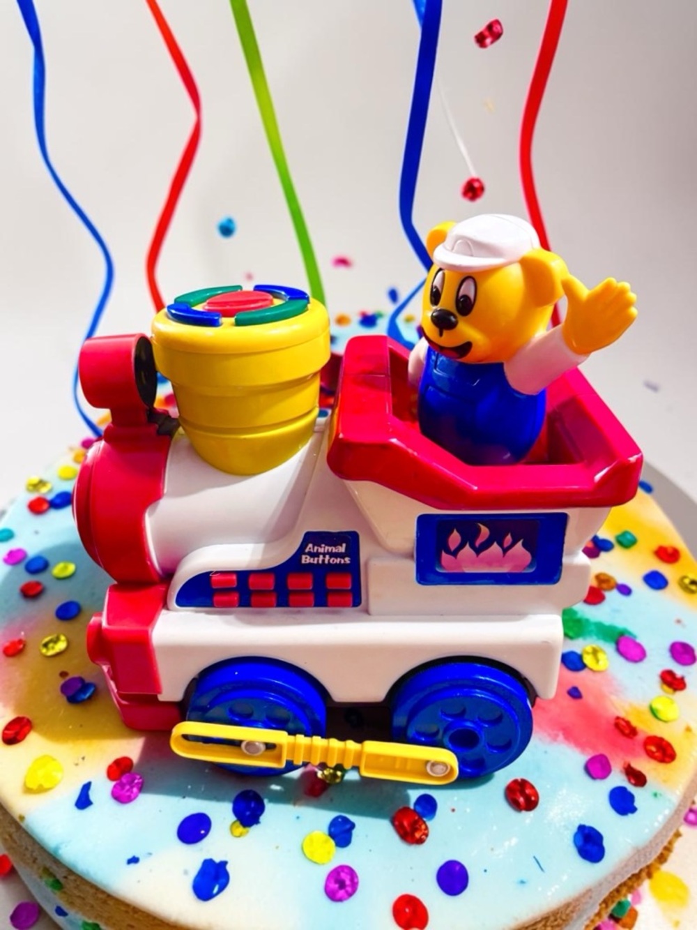 Vtg 1980 Navystar Musical Bear Train Engine W/ Motion, Sound, Music, Light